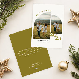 Modern Family Geometric Arch Photo Christmas Julkort