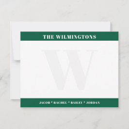 Modern Family Initial Jägargöns Stationery Anteckningskort