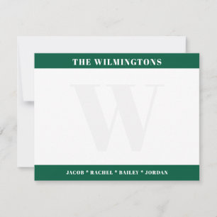 Modern Family Initial Jägargöns Stationery Anteckningskort