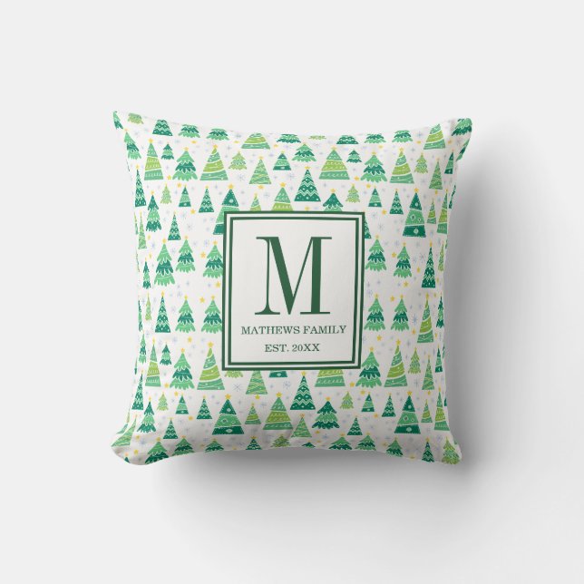 Modern Family Initial Monogram Jul Kudde (Framsida)
