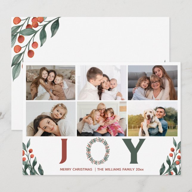 Modern Family JOY-Anpassningsbar - fotopassage Julkort (Fram/baksida)