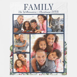 Modern Family jul 5 foton Collage Navy Blue Fleecefilt