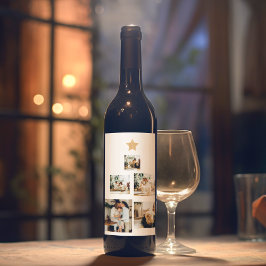 Modern Family Julgran-foto med stjärnan Vinflaska Etikett