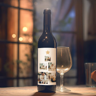 Modern Family Julgran-foto med stjärnan Vinflaska Etikett