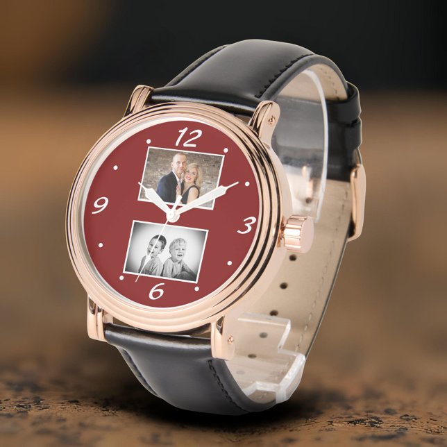 Modern Family Keepsake 2 Photo Collage  Armbandsur (Skapare uppladdad)