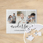 Modern Family Monogram 3 Photo Collage Pussel<br><div class="desc">personlig med pussel i anpassningsbarna med foton och monogram från din familj. Lägg till namn eller annan anpassningsbar i familjen med utrymme för tre speciella foton. Använda designen verktyg för att lägga till fler foton och redigera texten typsnitt och färg för att skapa en unik design av ett slag. Anpassningsbarnas...</div>