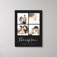 Modern Family Monogram 4 Photo Collage