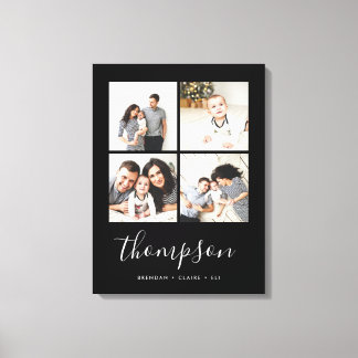 Modern Family Monogram 4 Photo Collage Canvastryck
