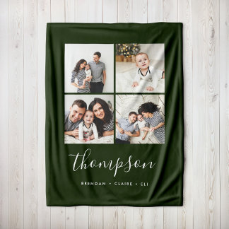 Modern Family Monogram Instagram Photo Collage Fleecefilt