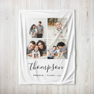 Modern Family Monogram Instagram Photo Collage Fleecefilt