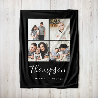Modern Family Monogram Instagram Photo Collage Fleecefilt
