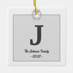Modern Family Monogram Real Gods jul Julgransprydnad Keramik