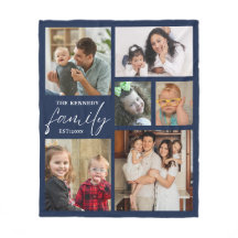 Modern Family Namn 6 Photo Collage Blue