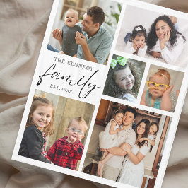 Modern Family Namn 6 Photo Collage White Fleecefilt