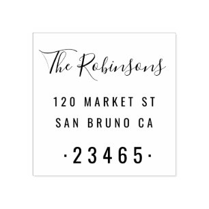 Modern Family Namn Anpassningsbar  Returadress Stämpel