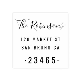 Modern Family Namn Anpassningsbar  Returadress Stämpel