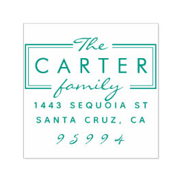 Modern Family Namn Elegant Script Returadress Självfärgande Stämpel