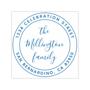 Modern Family Namn-Returadress för skriptrunda Självfärgande Stämpel