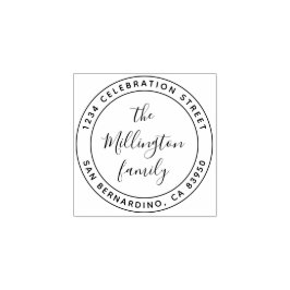 Modern Family Namn-Returadress för skriptrunda Stämpel