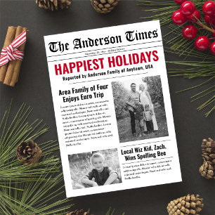 Modern Family Newspaper Photo Helgdag Card Julkort