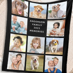 Modern Family Personlig 11 Photo Collage Black Fleecefilt