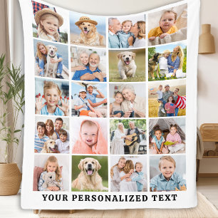Modern Family Personlig Cute 20 Photos Collage Fleecefilt