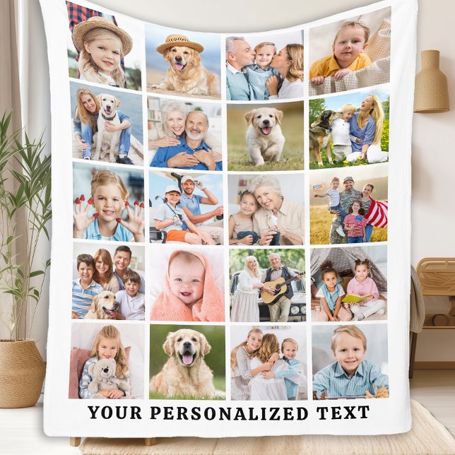 Modern Family Personlig Cute 20 Photos Collage Fleecefilt (Skapare uppladdad)