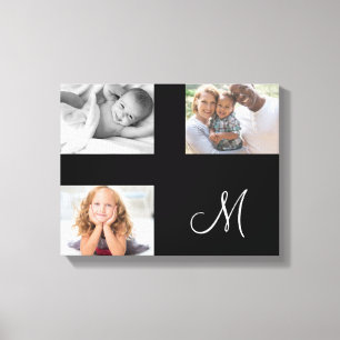 Modern Family Photo Anpassningsbar Collage Monogra Canvastryck