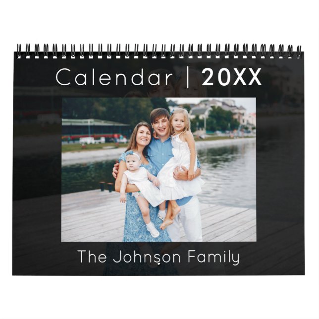 Modern Family Photo Calendar Black Kalender (Omslag)