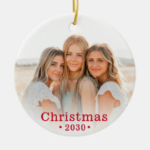 Modern Family Photo Ceramic Ornament