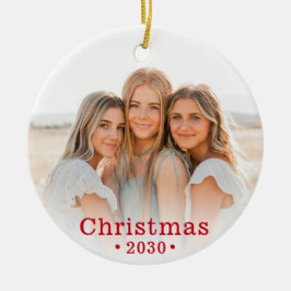 Modern Family Photo Ceramic Ornament