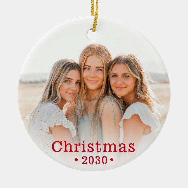 Modern Family Photo Ceramic Ornament (Framsidan)