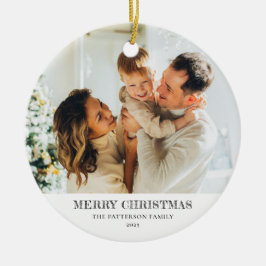 Modern Family Photo Christmas Julgransprydnad Keramik