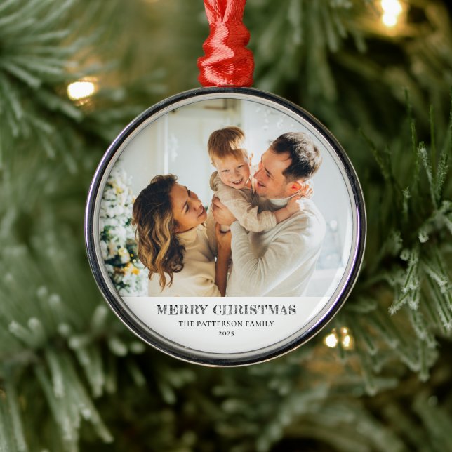 Modern Family Photo Christmas Julgransprydnad Metall (Träd)