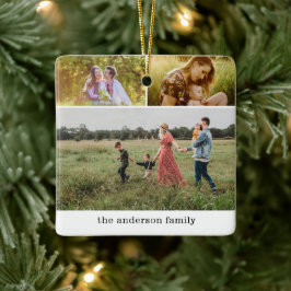 Modern Family Photo Collage 6 Foton jul Julgransprydnad Keramik