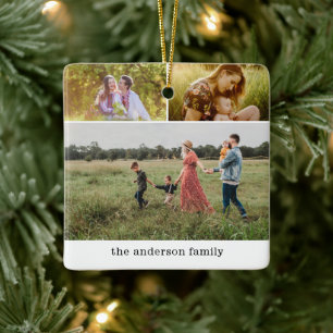Modern Family Photo Collage 6 Foton jul Julgransprydnad Keramik