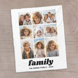 Modern Family Photo Collage 9 Photos White Minimal Fleecefilt