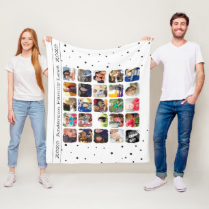 Modern Family Photo Collage Fleecefilt