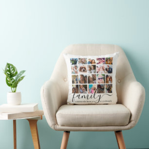 Modern Family Photo Collage Kudde