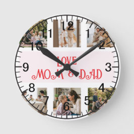 Modern Family Photo Collage Love Rund Klocka
