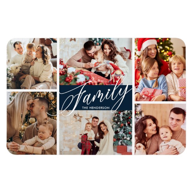 Modern Family Photo Collage Magnet (Horisontell)
