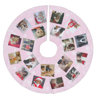 Modern Family Photo Collage Snowflake-julklapp Julgransmatta Borstad Polyester