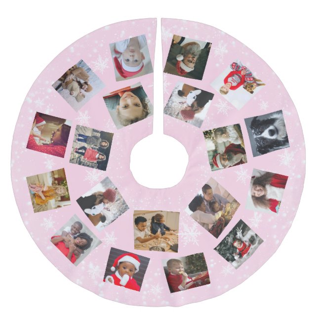 Modern Family Photo Collage Snowflake-julklapp Julgransmatta Borstad Polyester (Framsidan)