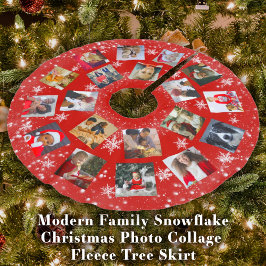 Modern Family Photo Collage Snowflake-julklapp Julgransmatta Borstad Polyester