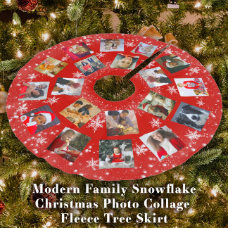 Modern Family Photo Collage Snowflake-julklapp Julgransmatta Borstad Polyester