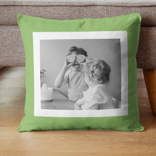 Modern Family Photo Grönt Enkel, snygg gåva Kudde