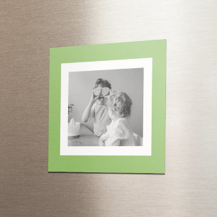 Modern Family Photo Grönt Enkel, snygg gåva Magnet