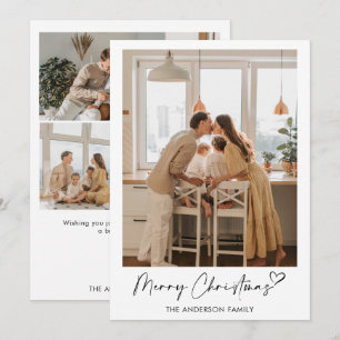 Modern Family Photo Heart Script God jul Julkort