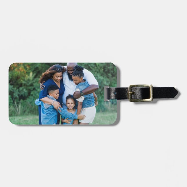 Modern Family Photo Keepsake Bagagebricka (Horisontell Framsida)