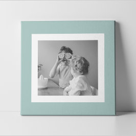 Modern Family Photo Mint Simple Loely Gift Canvastryck